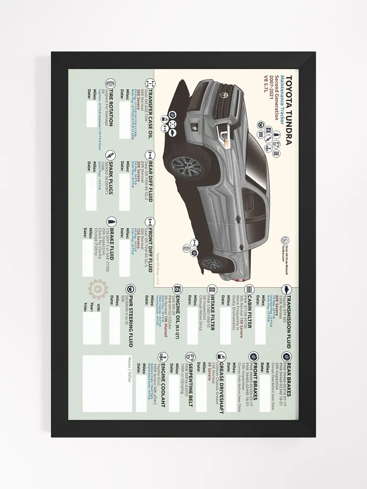 2ND GEN TUNDRA MAINTENANCE TRACKER - Silver / Cement (Framed) product image (2)