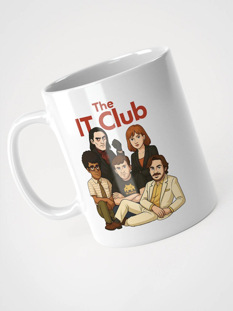 The IT Club Mug – White Glossy Retro Sitcom Parody Gift Mug product image (3)