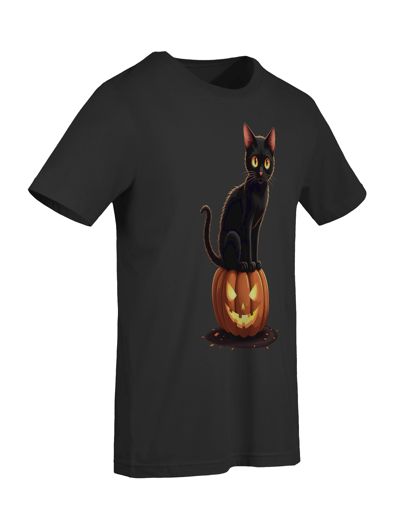 Glowing Jack-O'-Lantern Cat T-Shirt product image (97)
