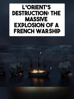 L'Orient's Destruction: The Massive Explosion of a French Warship⁠ ⁠ Fire consumes L’Orient as a massive gunpowder magazine (30–40 tons) explodes at around 10pm, killing c. 1,000 sailors; nearby ships attempt to escape and flood decks, but catastrophic losses ensue.⁠ ⁠ #NavalHistory #Nelson #EpicHistory