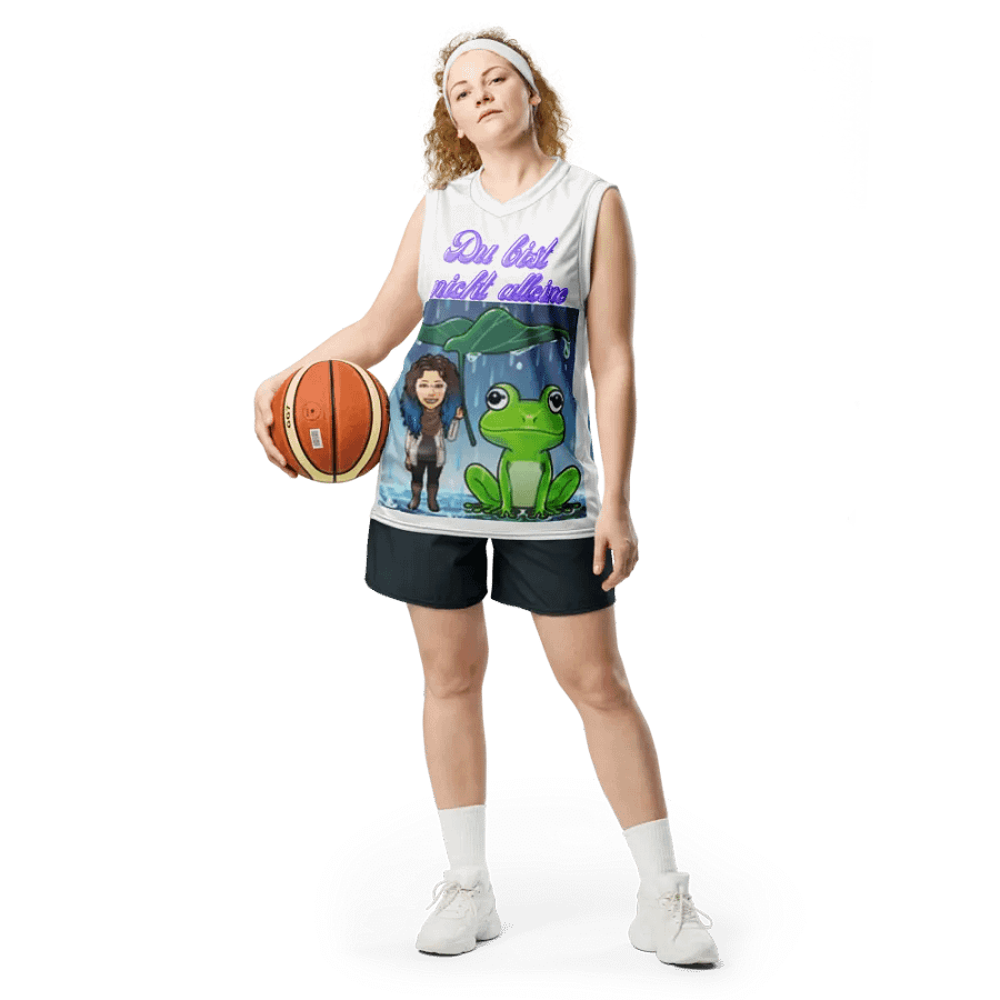 aus recyceltem Unisex-Basketballtrikot, Du bist nicht alleine product image (4)
