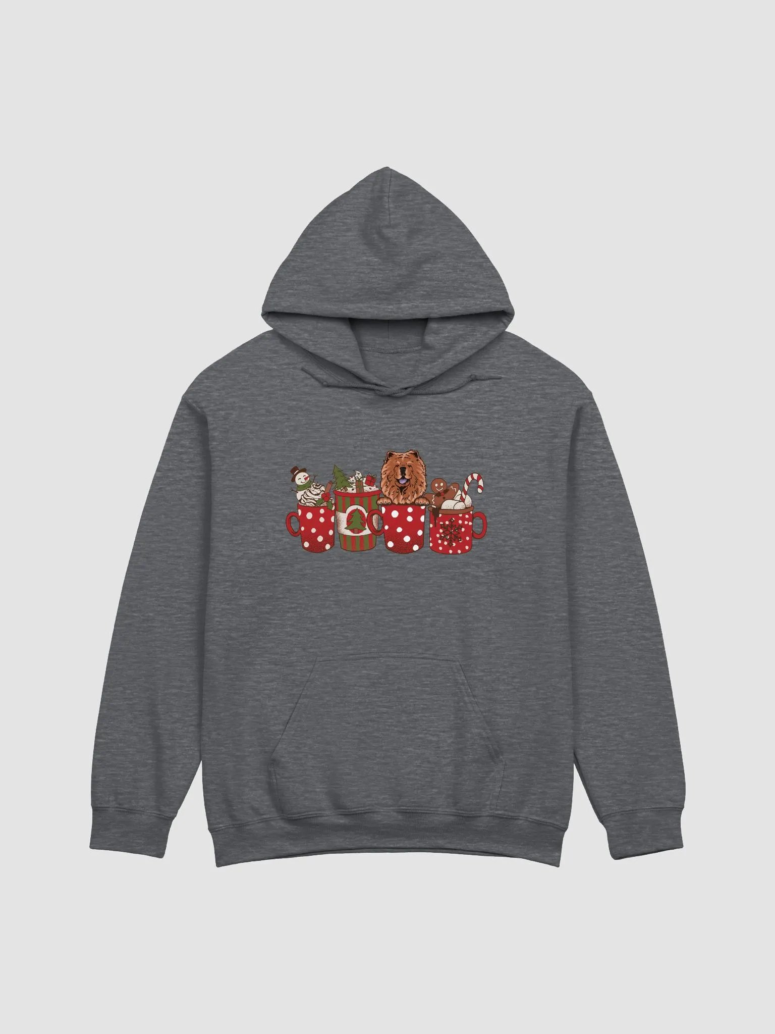 Cute Chow Chow in a Christmas Cup Hooded Sweatshirt | Funny Christmas Pup in a Cup product image (4)