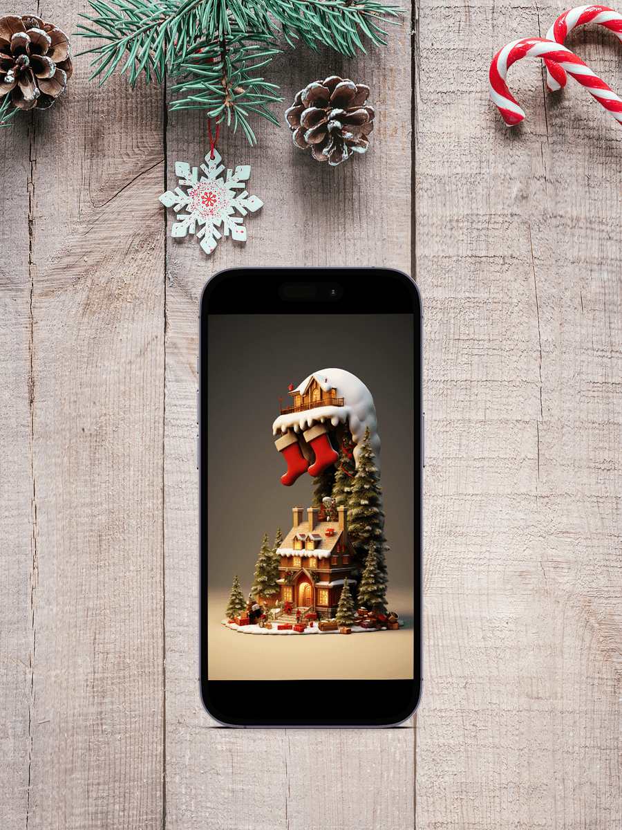 Festive 3D Christmas Wallpaper Pack - Elevate Your Smartphone with Four Merry Holiday Backgrounds for Lock Screen and Wallpaper product image (5)