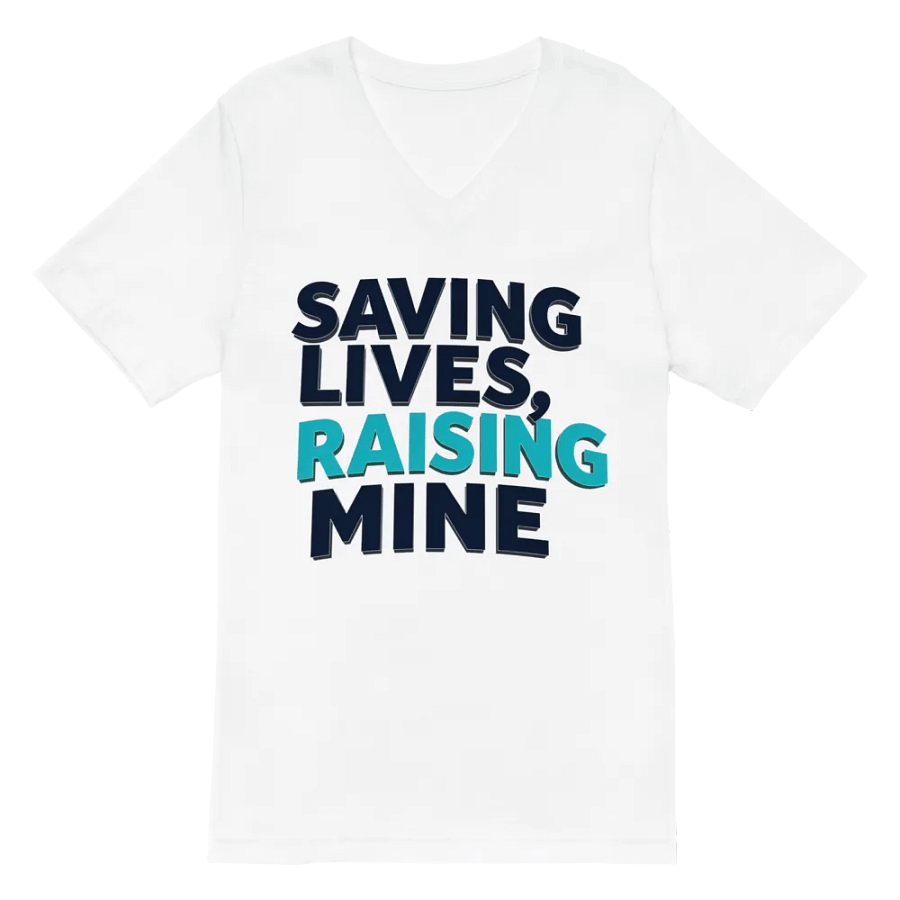 Saving Lives, Raising Mine V-Neck Tee product image (2)