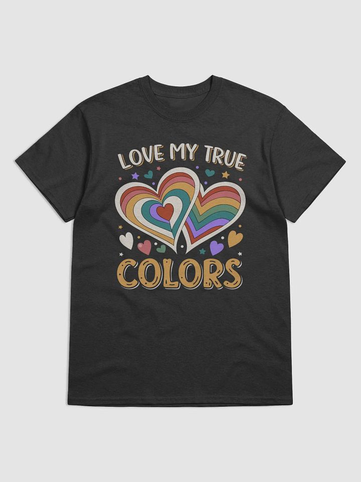 Love My True Colors Rainbow Heart T-Shirt | Retro Pride Graphic Tee | Inclusive Fashion Statement product image (1)