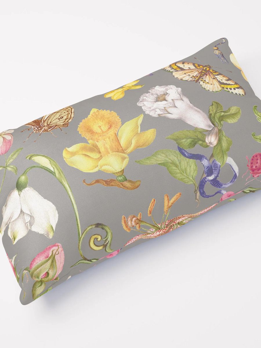 Exotic Blooming Floral Butterfly Grey Pillows product image (4)
