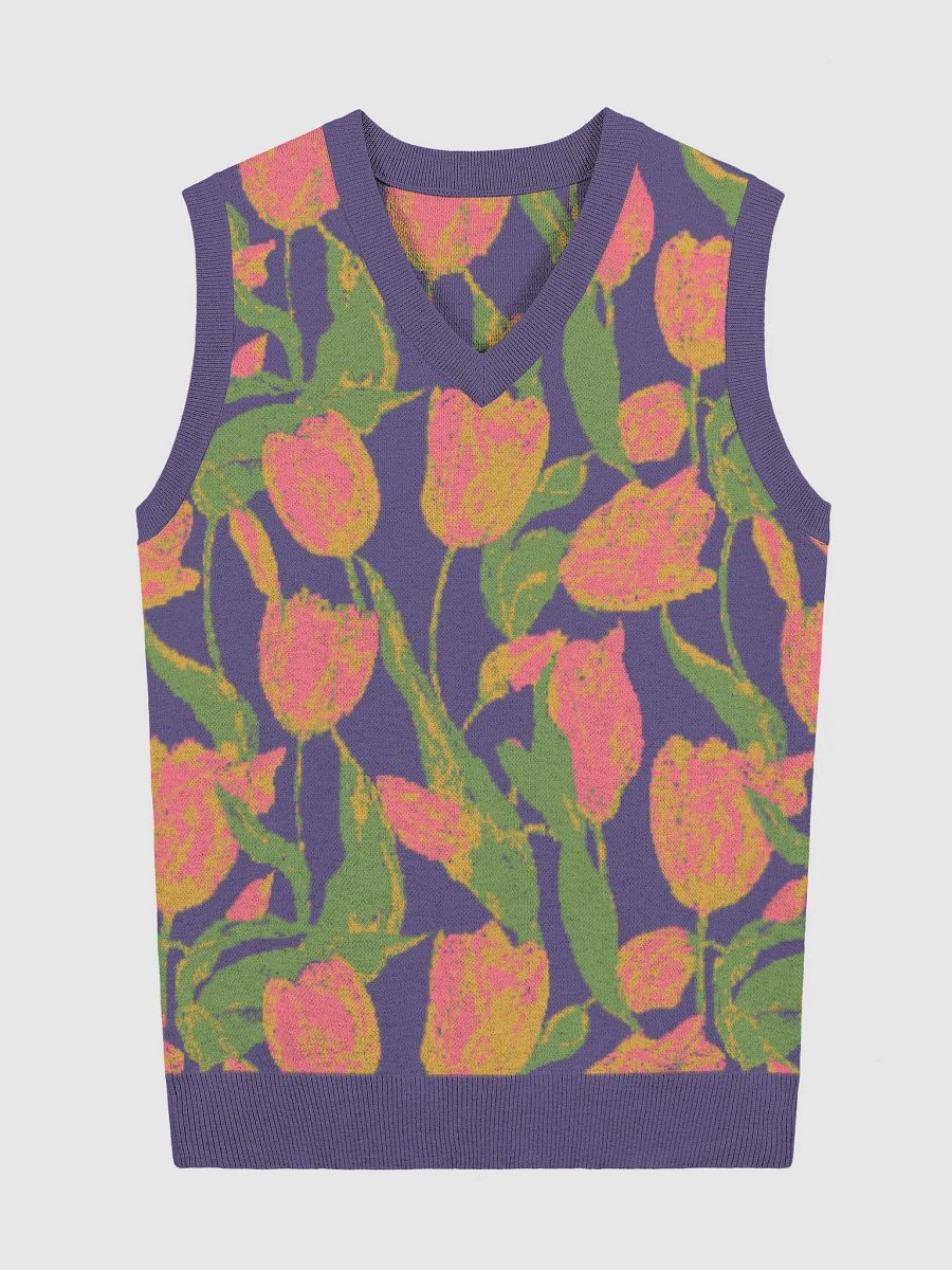 Blossom Visions Knitted V-Neck Vest product image (5)