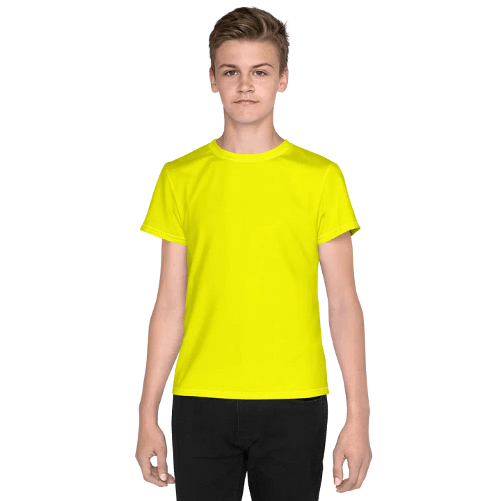Youth Plain Color Yellow T-Shirt product image (1)