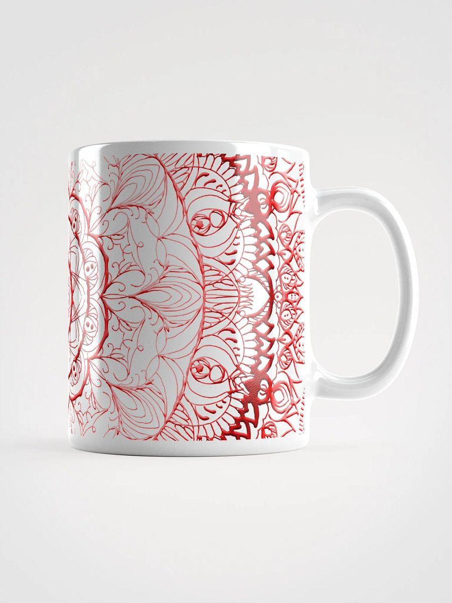 Radiant Red Mandala White Glossy Mug product image (2)