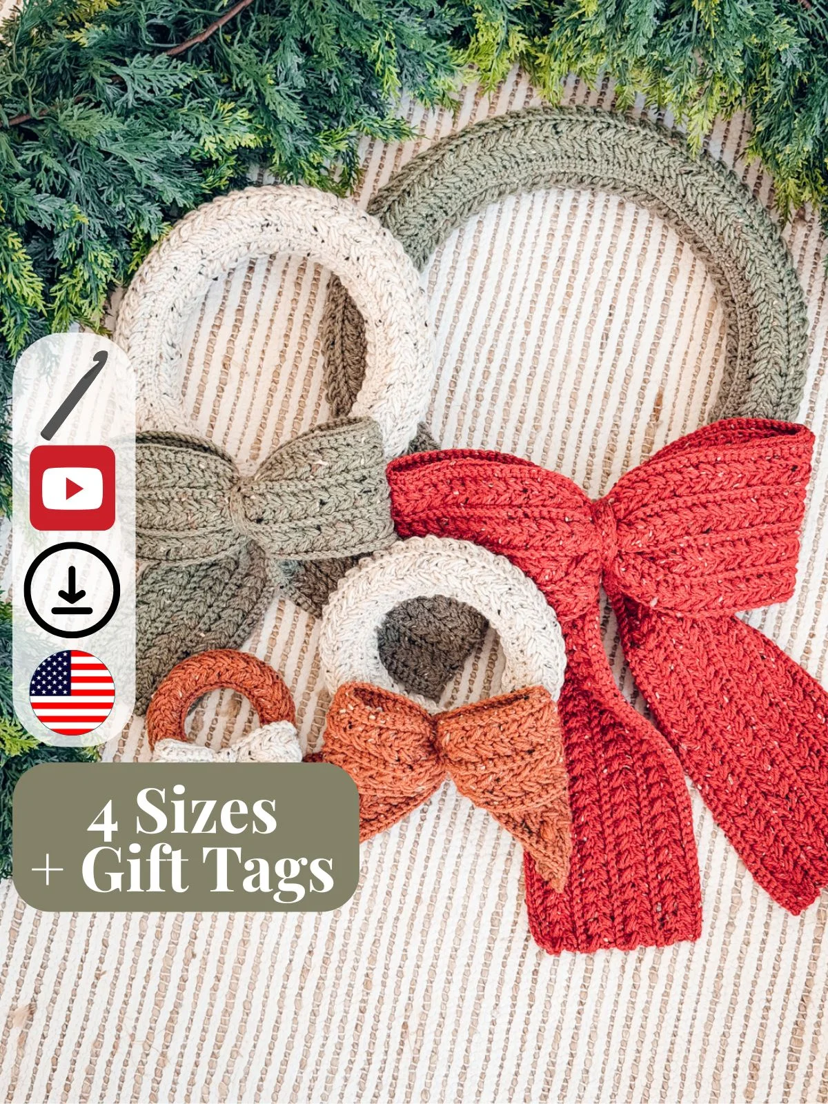 🎄🔔 Wheat Stitch™ Holiday Decor Bundle: Ornament, Wreath & Tree Crochet Patterns product image (3)