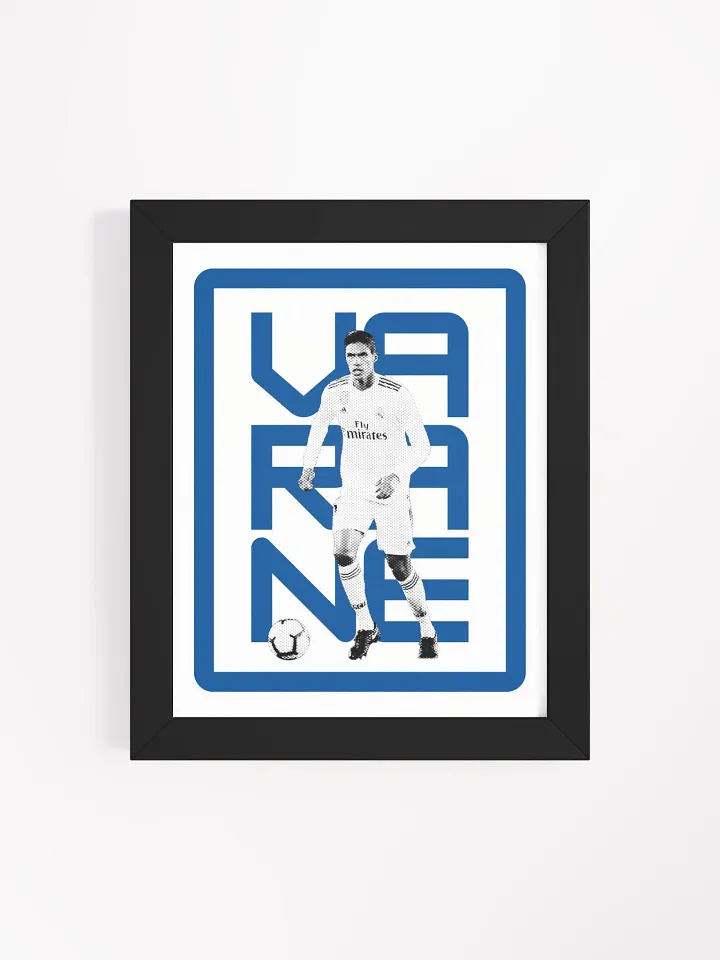 Raphaël Varane BW Real Madrid Name Art Framed Print product image (2)