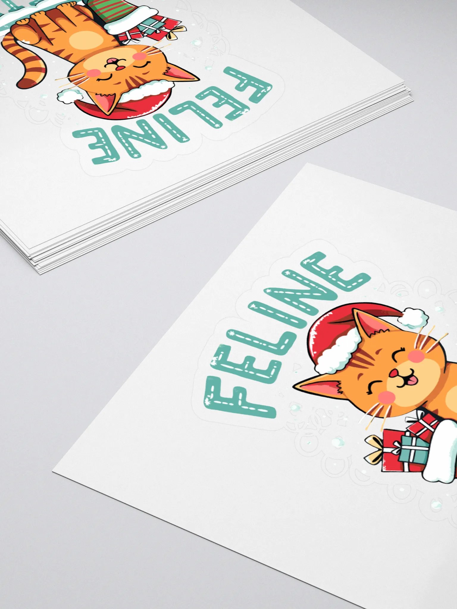 Feline Festive Kiss Cut Stickers product image (4)