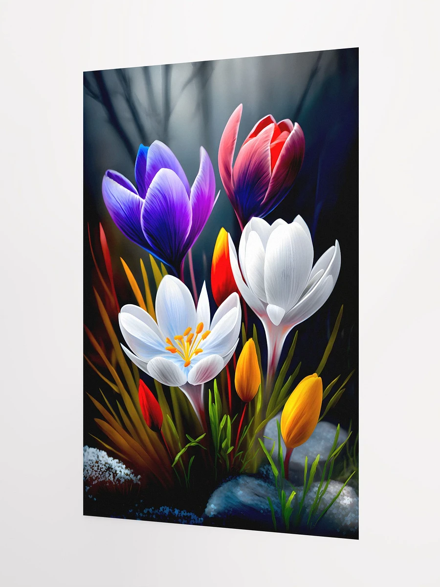 Radiant Spring Crocus Garden - Elegant Bloom Art Print Matte Poster product image (5)