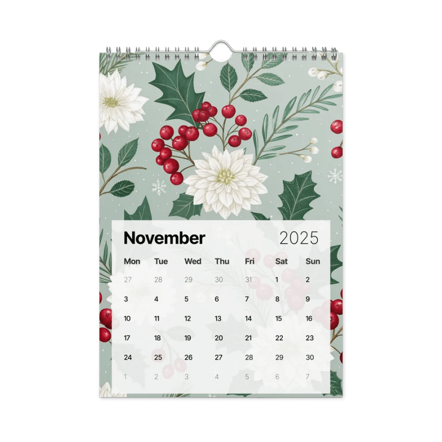 SEAMLESS FLORAL PATTERN WALL CALENDAR 2025 product image (11)