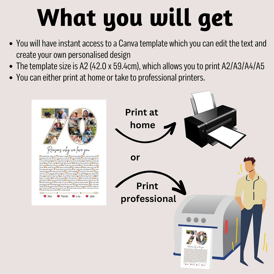 70 Reasons Why We Love You Canva Template product image (3)