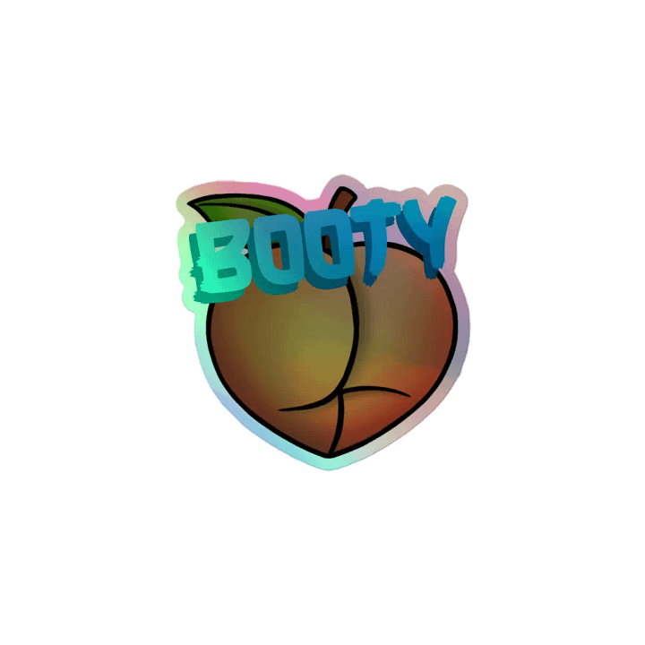 Peachy Booty Holographic Sticker product image (1)