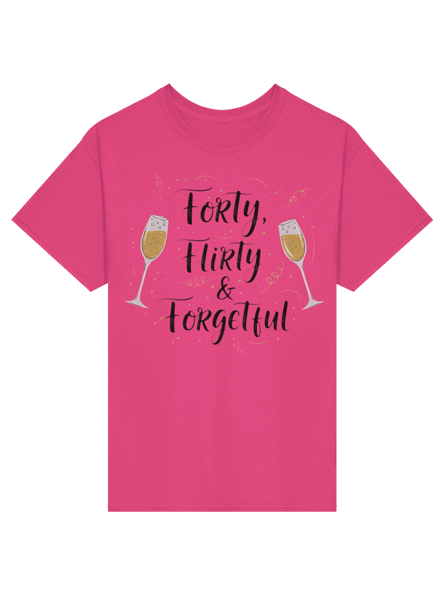 Forty Flirty & Forgetful 40th Birthday T-Shirt | Funny Milestone Birthday Gift for Her product image (2)