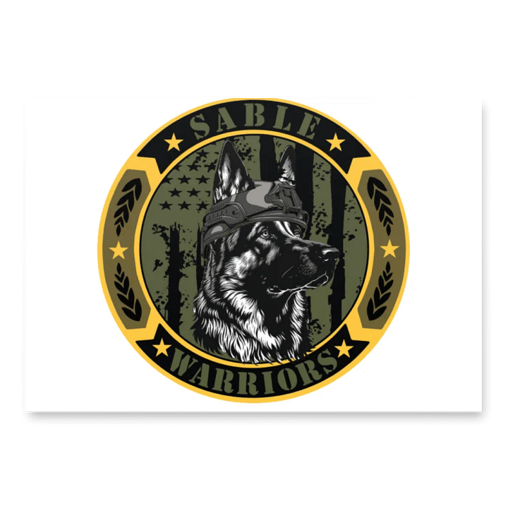 Sable Warriors Veteran Service Dog WRAPPING PAPER: Helps Pair Veterans With A Service Dog product image (1)