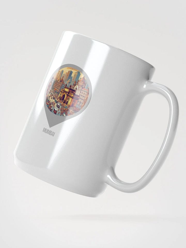 Urban Buzz White Glossy Mug | AI Design: Mumbai, Indien product image (2)