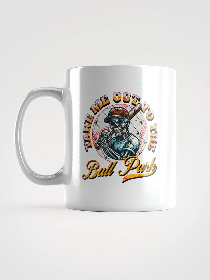Take Me Out To The Ball Park Baseball Skeleton Gothic Mug product image (1)