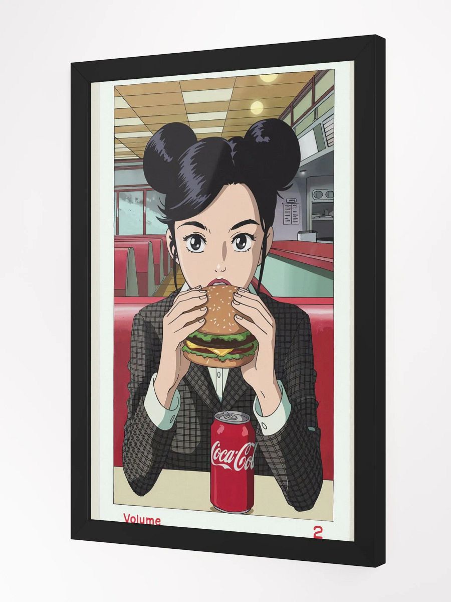 Anime Diner Vibes - Burger & Soda Classic Framed High-Quality Matte Poster product image (2)