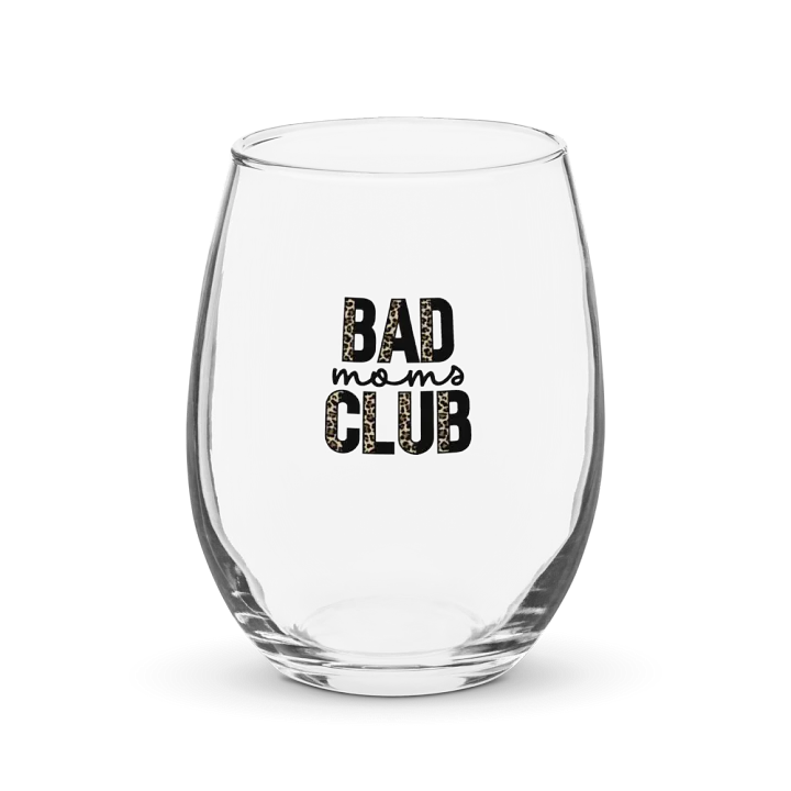 Leopard Print 'Bad Moms Club' Stemless Wine Glass product image (1)