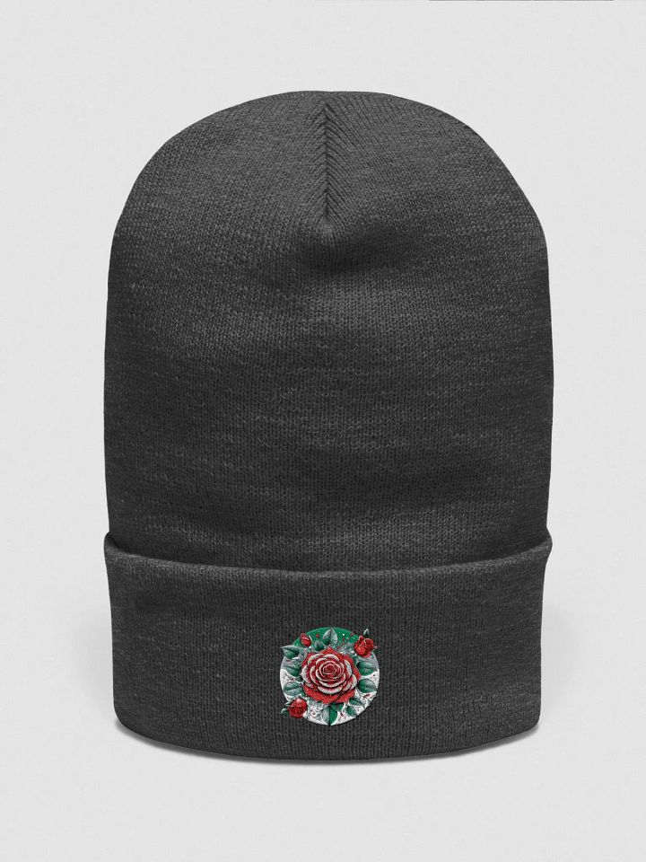 Yupoong Cuffed Beanie |AI Design Rose flower product image (2)