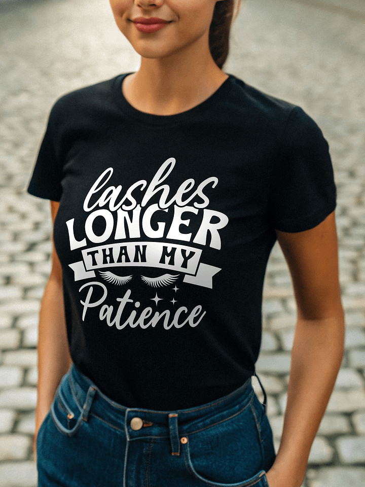 Lashes Longer Than My Patience Women's Black T-Shirt product image (1)