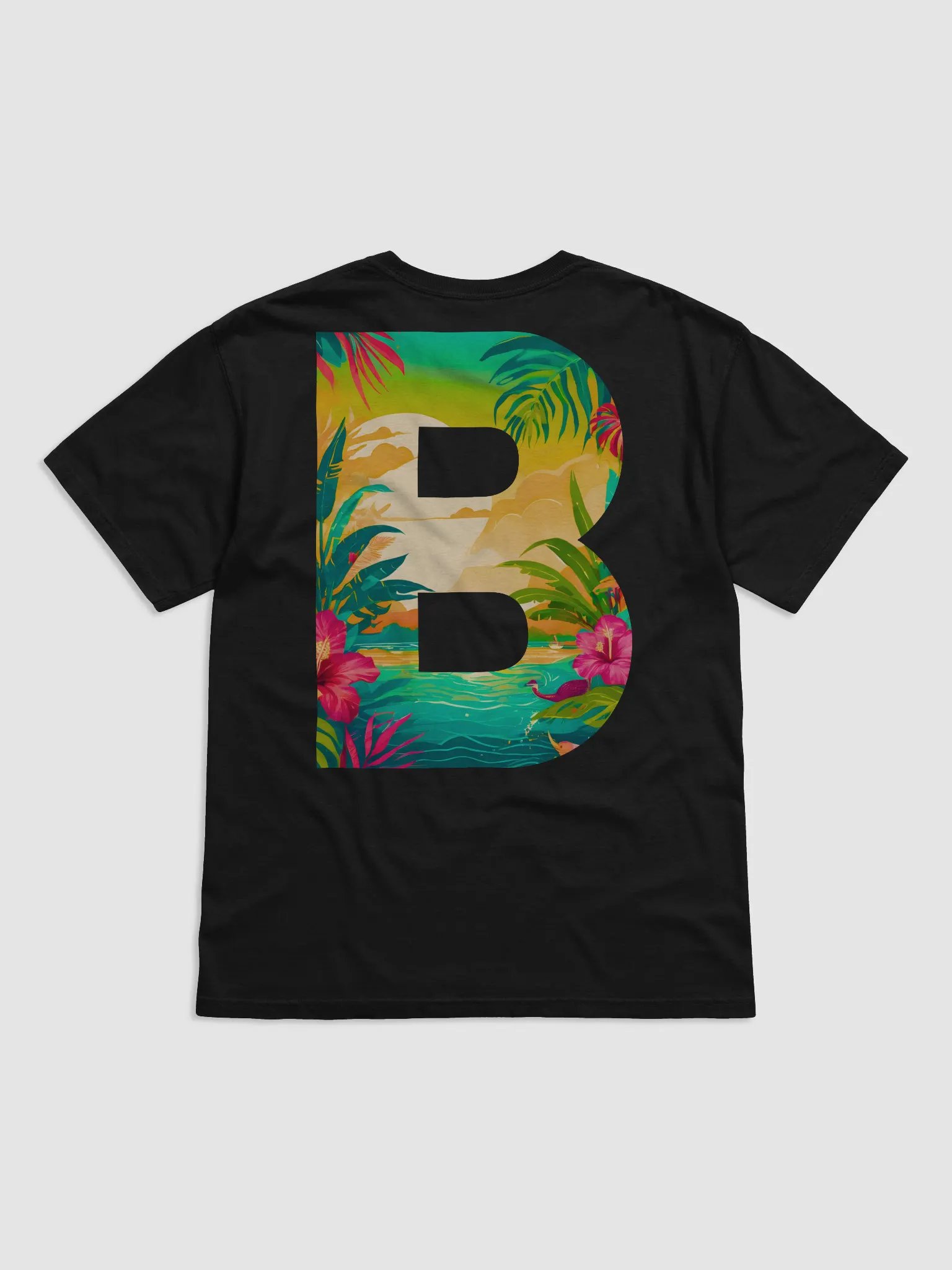 Tropical Sunset Paradise T-Shirt (Letter-B) product image (3)