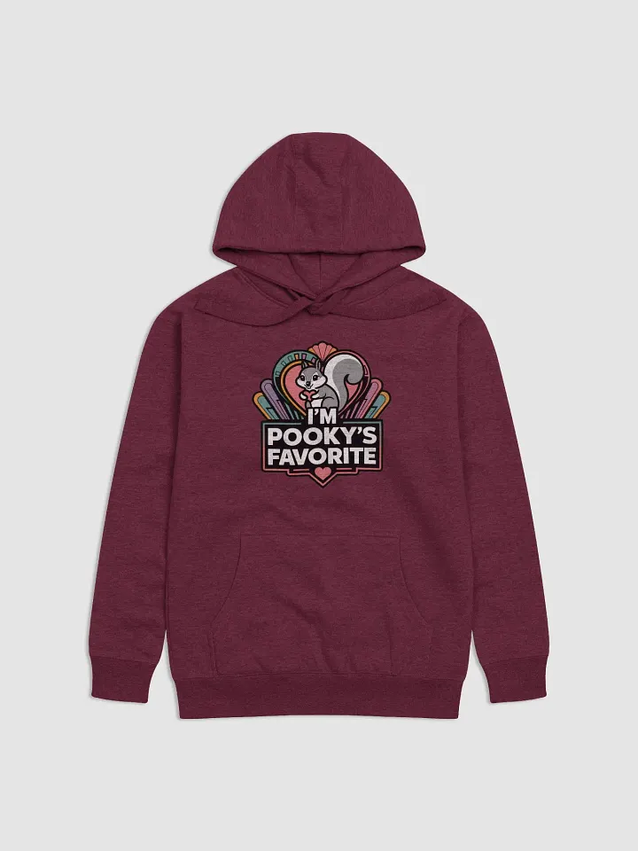 Super Soft Hoodie: Pooky's Favorite, Art Deco Fan and grey squirrel holding a fan, purple product image (1)