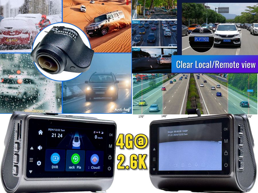 SRS ABSOLUTE 3K 4G Dash Cam| 24x7 Remote Audio-Video Monitor| Record/Download/Playback/Live/Call/Zoom| GPS Track| GeoTag Hyper Lapse|PIP WI-FI HotSpot| G-Sensor/Motion Sensor|1TB MicroSD support-S44GC product image (2)
