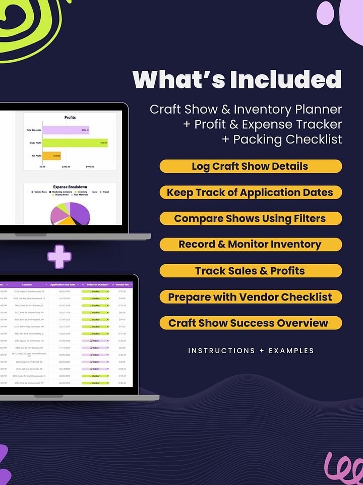 The Ultimate Craft Show Bundle | Event Organizer & Profit, Inventory, Expense Tracker product image (2)