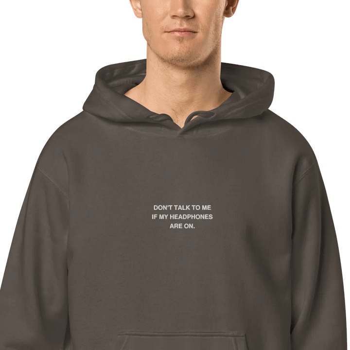 HEADPHONES ON embroidered pigment hoodie product image (1)
