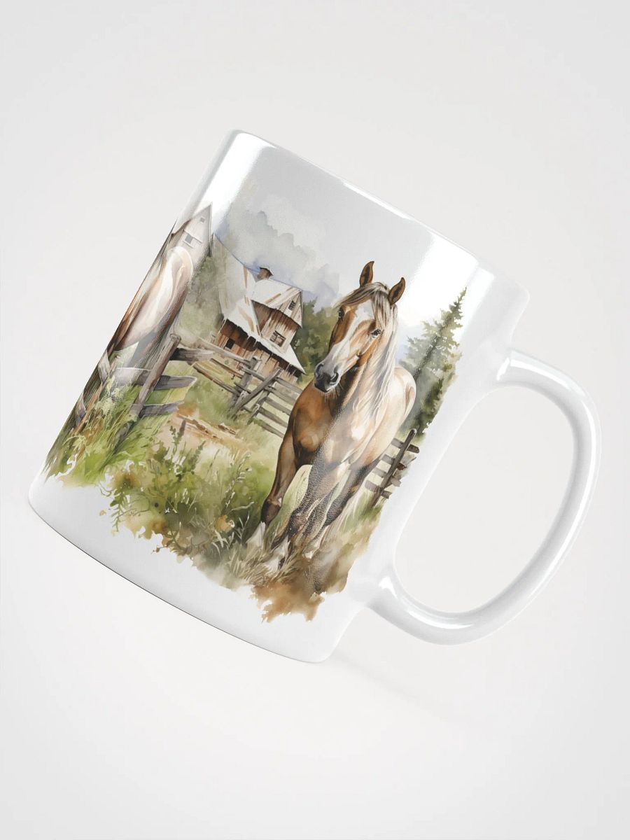 Rustic Farm Horses White Glossy Mug product image (6)