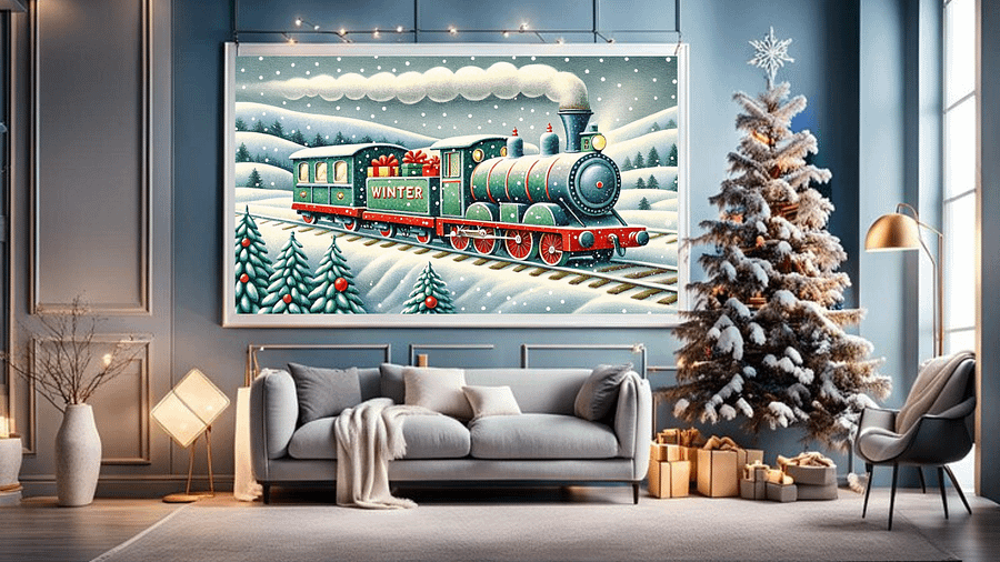 Mesmerizing Christmas Train A Nostalgic Winter Journey - Frame TV IV product image (3)