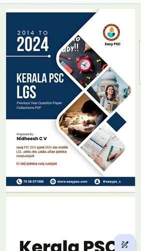 Kerala PSC യുടെ LGS, 10th ലെവൽ പ്രാഥമിക പരീക്ഷ, OA, പ്യൂൺ തുടങ്ങിയ പരീക്ഷകൾ എഴുതുന്നവർക്ക് വേണ്ടിയുള്ള മുൻവർഷ ചോദ്യങ്ങൾ അടങ്ങ...