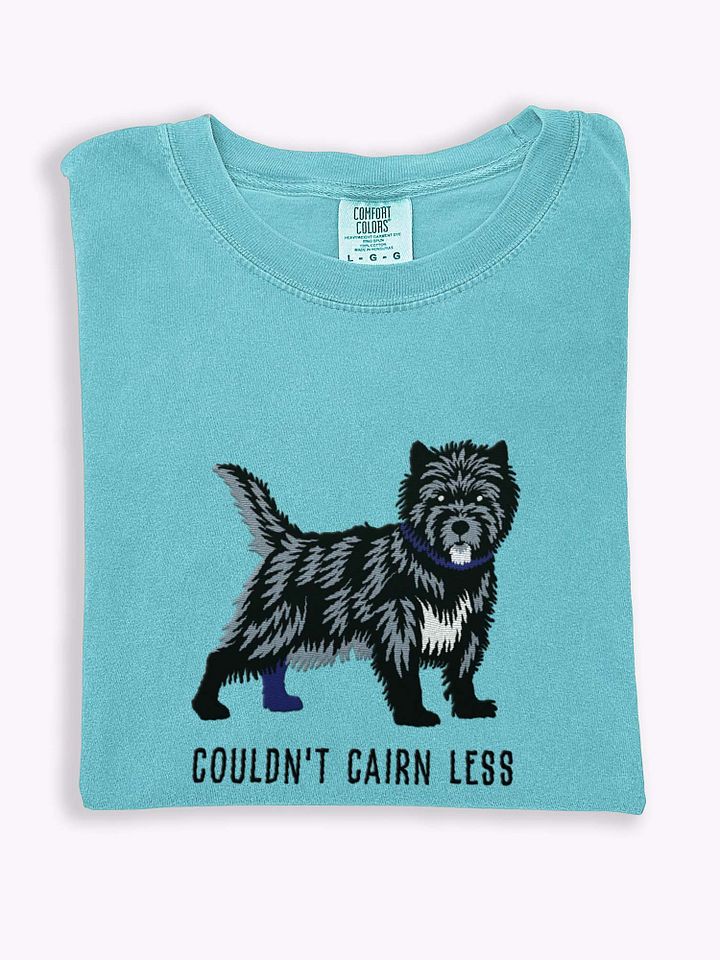 Couldn't Cairn Less T-Shirt(Embroidered) of a Cairn Terrier(Black Brindle) product image (1)