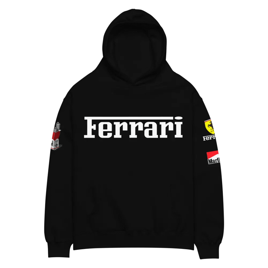 FERRARI MARLBORO Logo Unisex Oversized Black Hoodie product image (5)