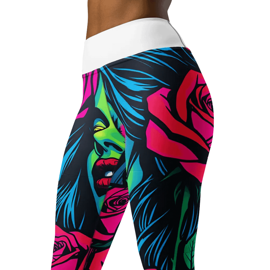 Neon Rose Street Art Yoga Leggings product image (4)