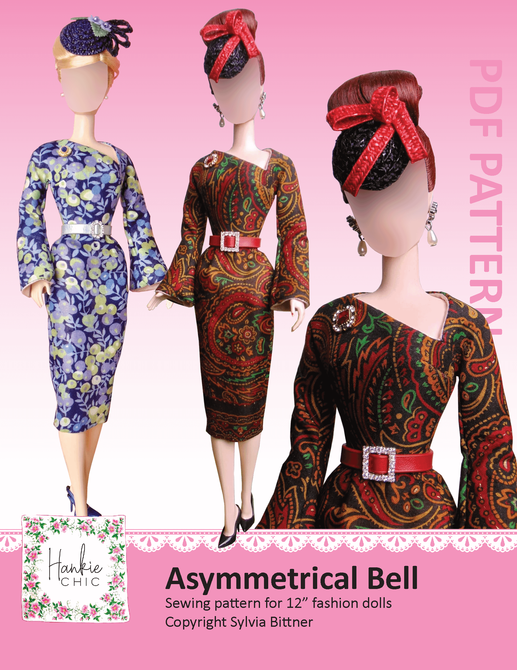 Asymmetrical Bell sewing pattern for 12" fashion dolls product image (1)