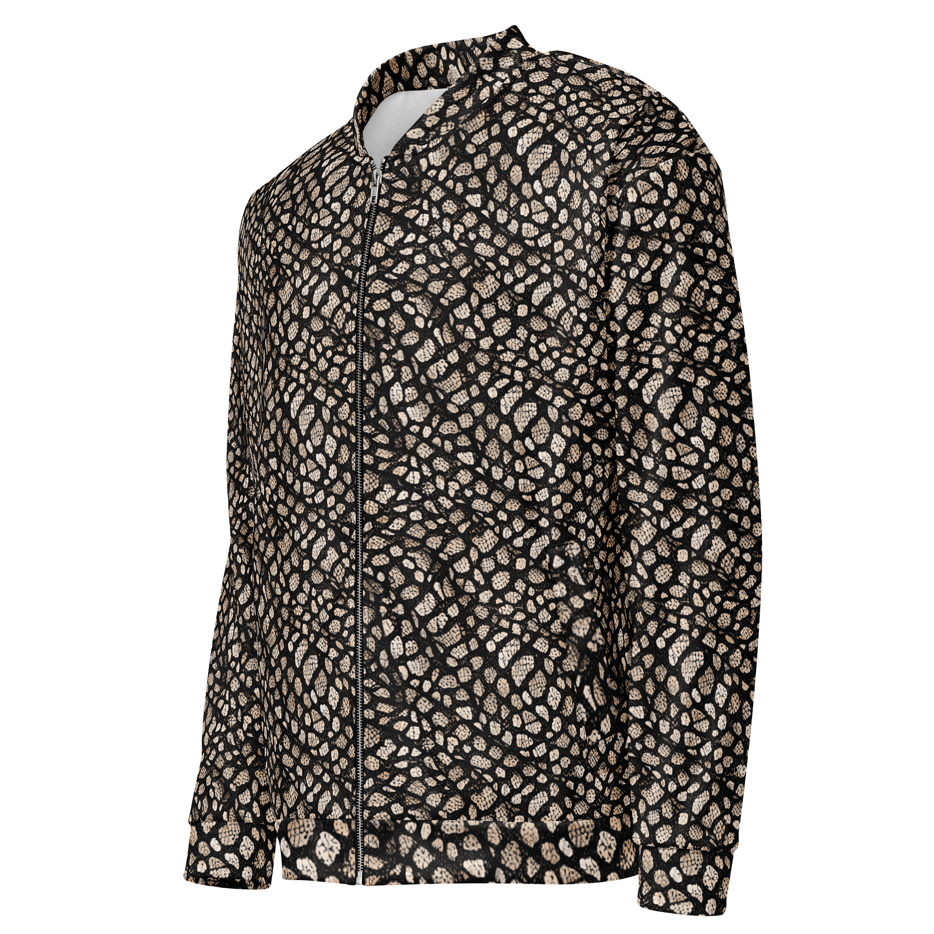Brown Skin Snake Bomber Jacket product image (3)
