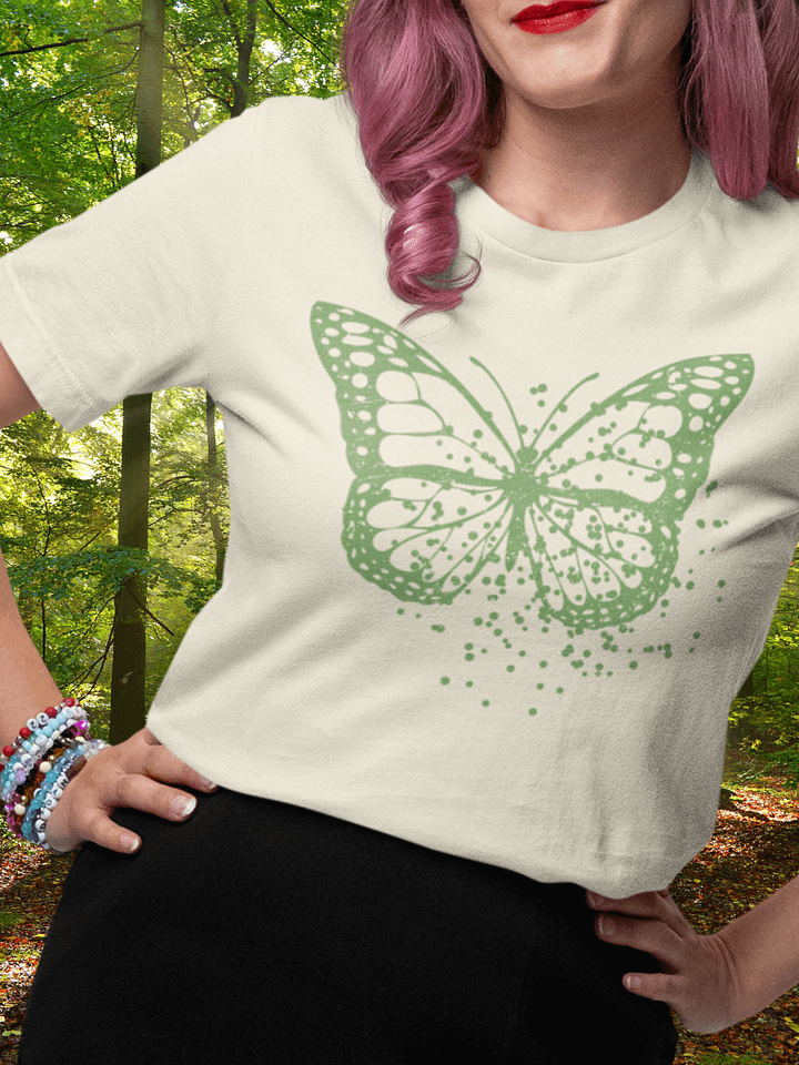 Minimalist Green Butterfly Tee for Nature Lovers product image (2)