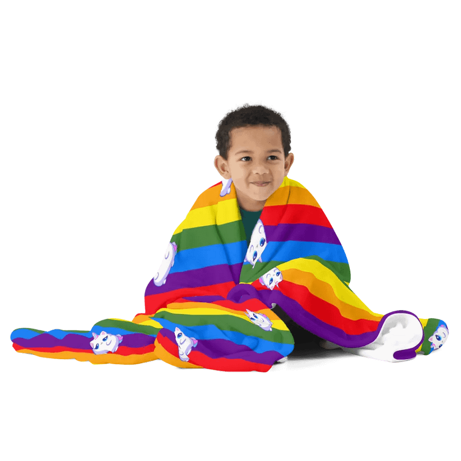 Unicorn Kitty Pride Throw Blanket product image (12)