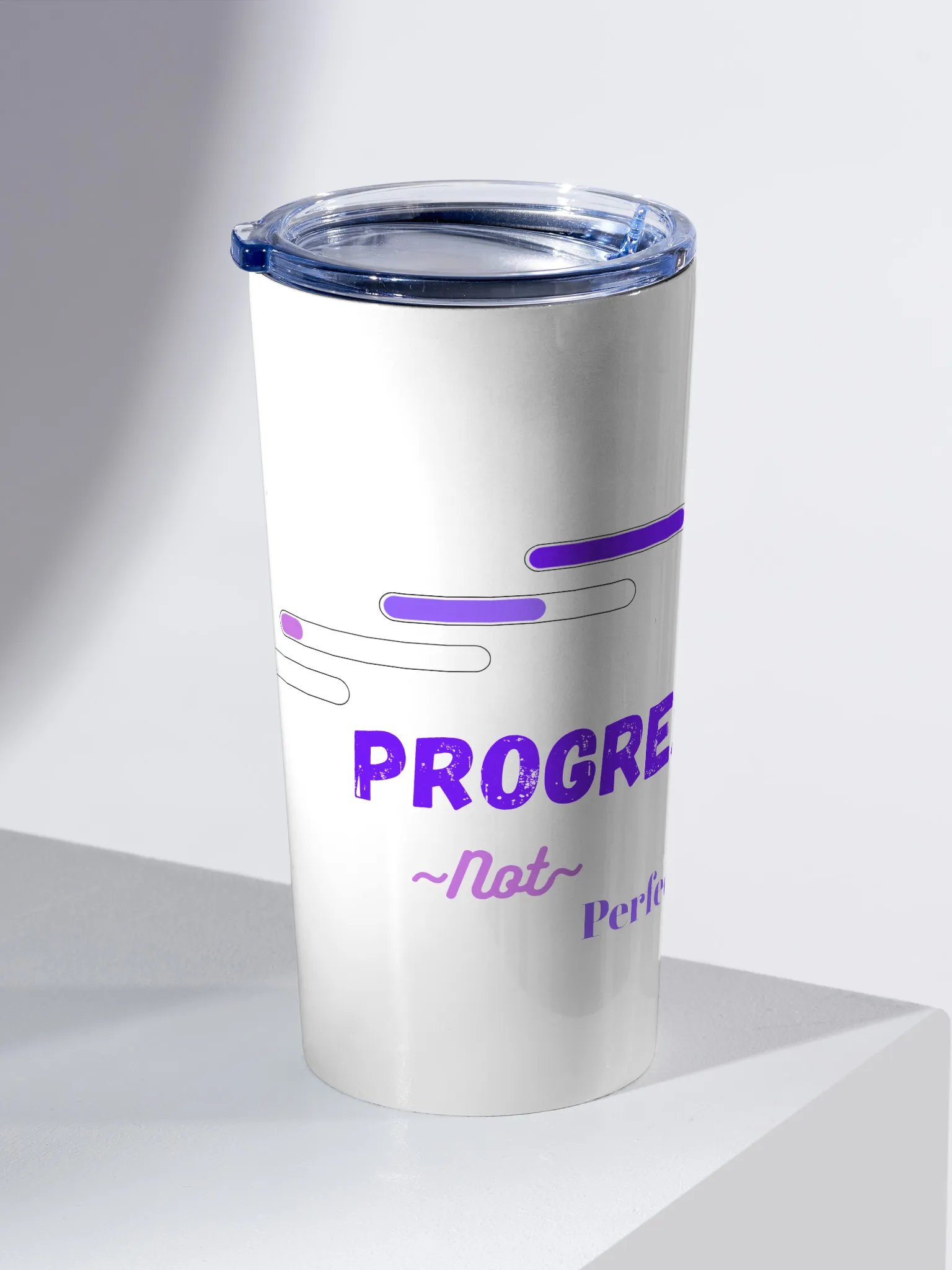 Purple 20 oz Stainless Steel Tumbler: Progress, not Perfection product image (2)