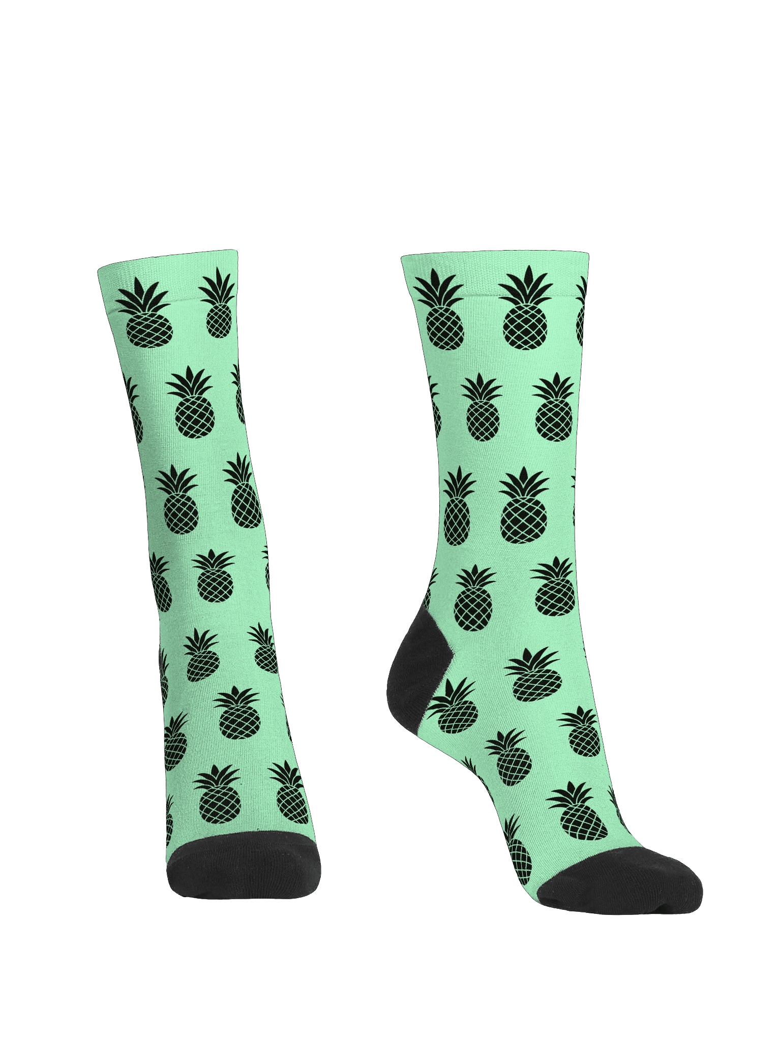 Mint Green & Black Lucky Pineapple™ Socks product image (2)