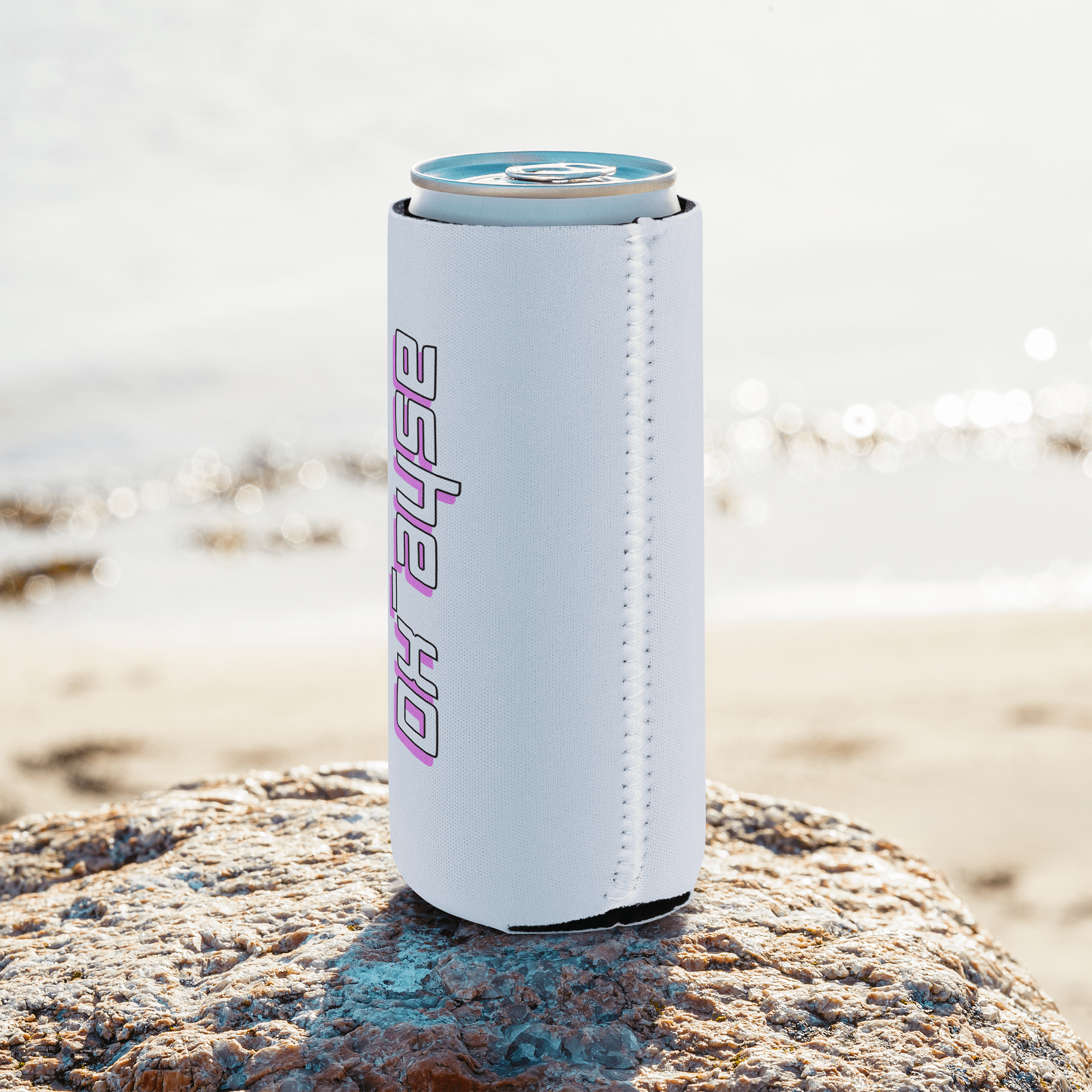Can Cooler, White/Pink Logo product image (8)