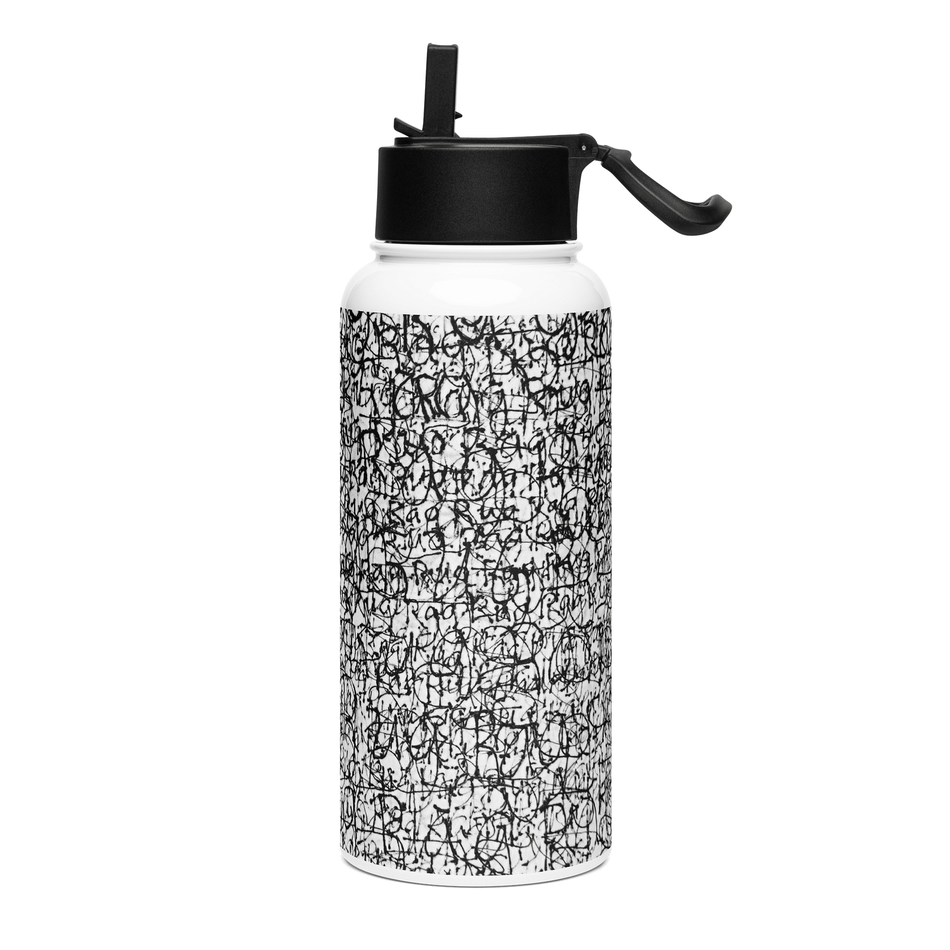 Rug Rag Stainless Steel Water Bottle with a Straw Lid in White product image (3)
