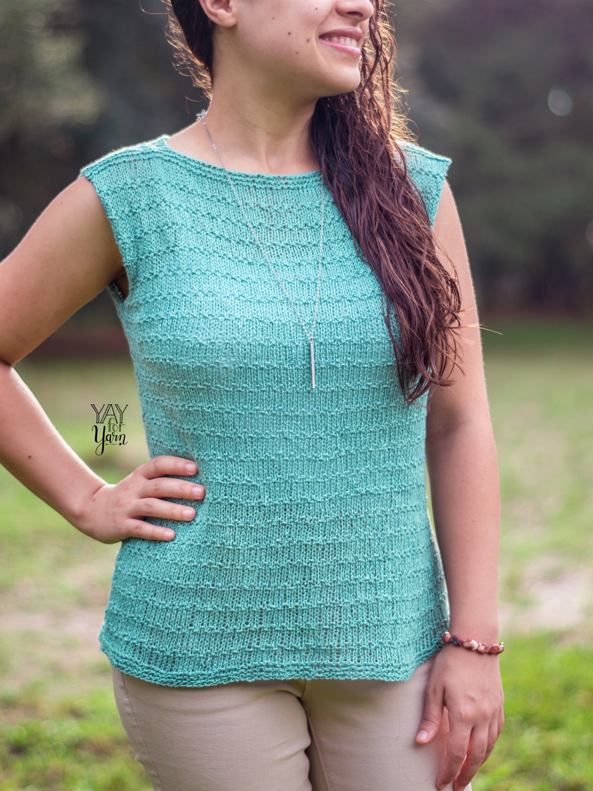 Seaspray Tee - Women's Top PDF Knitting Pattern & Video Tutorial product image (1)