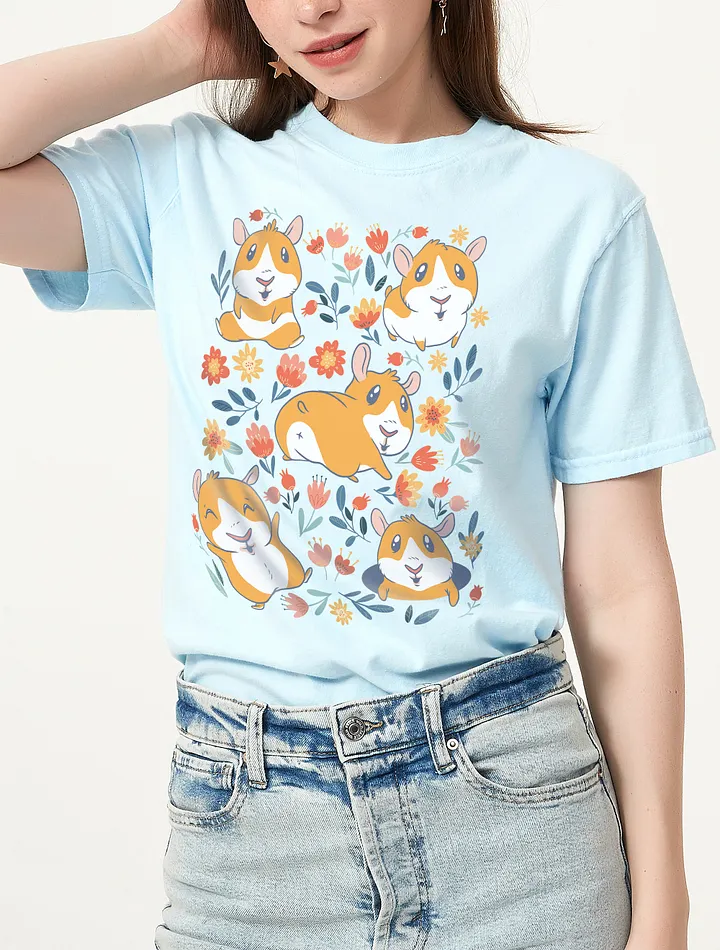 Cottagecore-Style Shirt of Kawaii Guinea Pigs | Goblincore & Forestcore-Inspired Floral Kawaii Guinea Pigs T-Shirt product image (16)