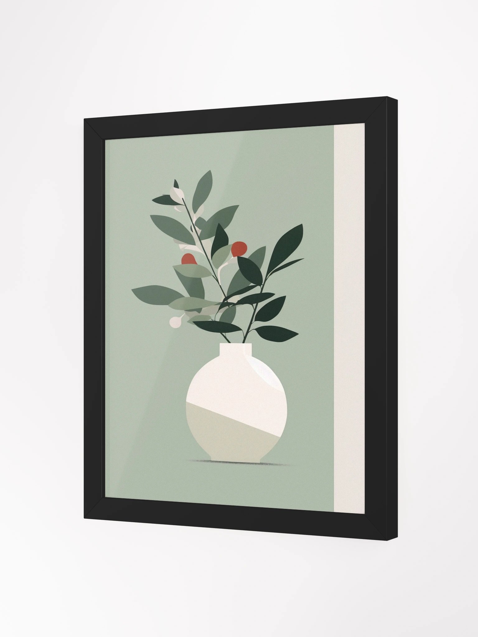 Sage Bloom Framed Matte Wall Art Canvas product image (4)